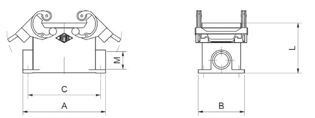 SURFACE MOUNT BASE, DOUBLE LEVER