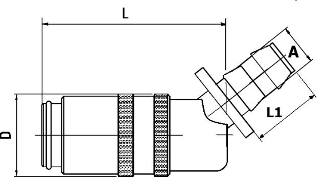 Бърза връзка Push Lock, 45°
