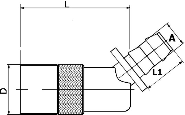 Бърза връзка Push Lock, 45°